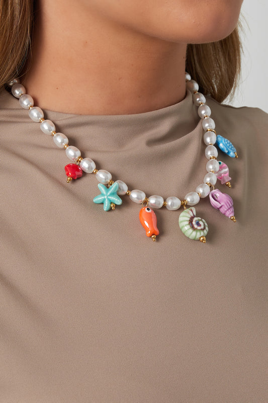 Imitation Pearl Beaded Necklaces Turtle Vacation Holiday/Beach