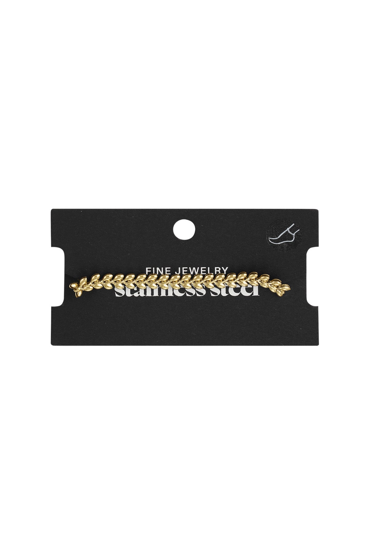 Anklet leafs Gold Color Stainless Steel