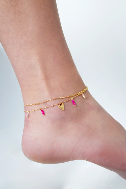 double love ankle bracelet