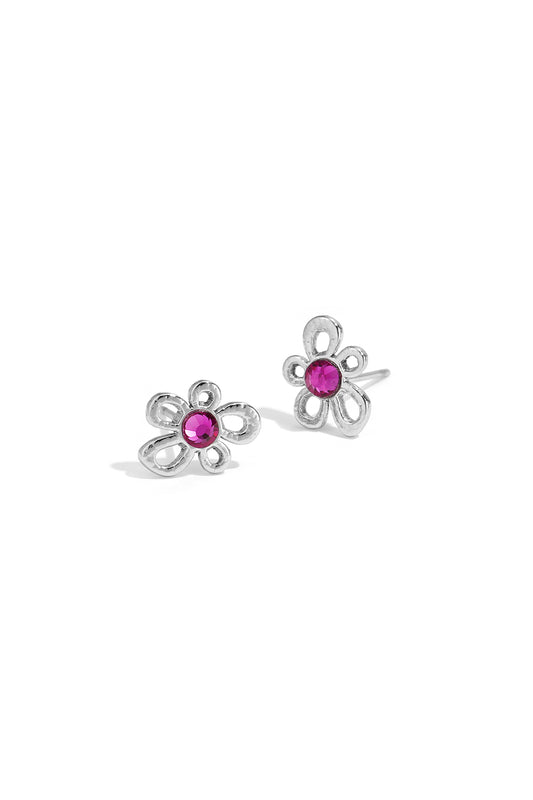 Stainless Steel Stud Earrings Flower Simple Daily Simple Series Women's jewelry