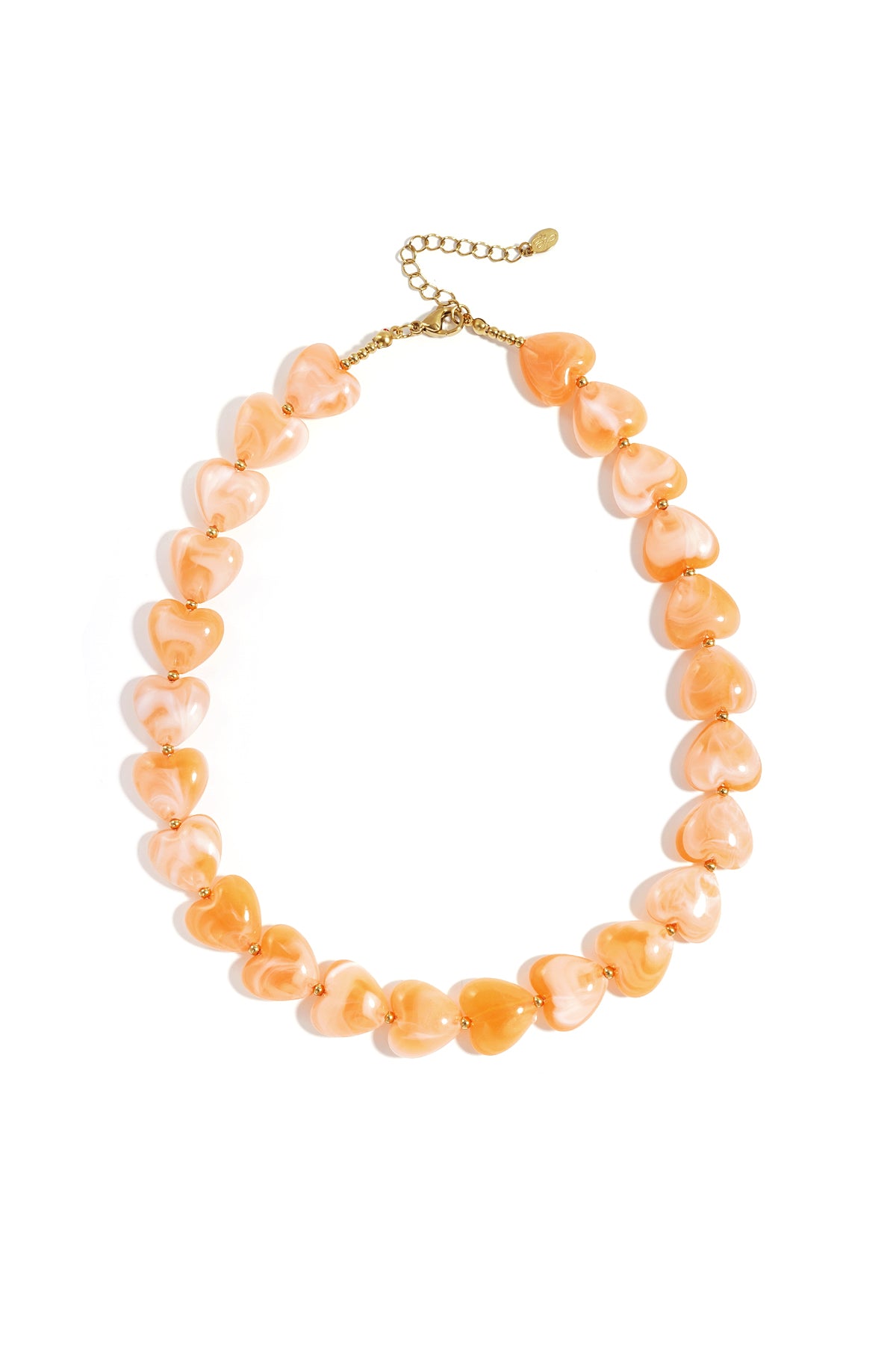 Necklace with heart-shaped beads