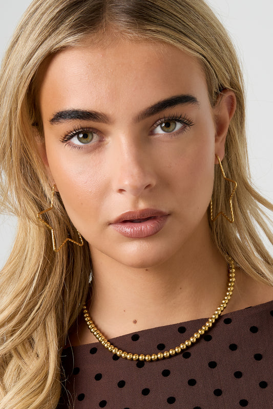 Stainless Steel Hoop Earrings Star Casual Daily Simple Series Women's jewelry