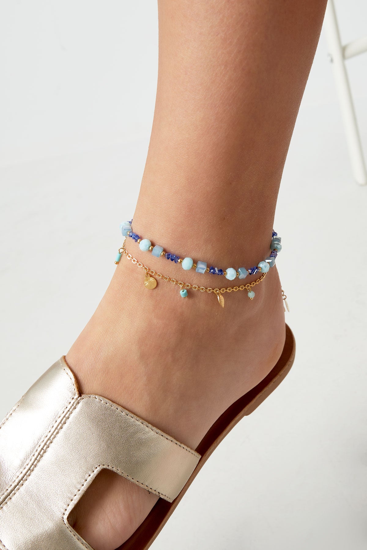 Beach vibe anklet - green/Gold color