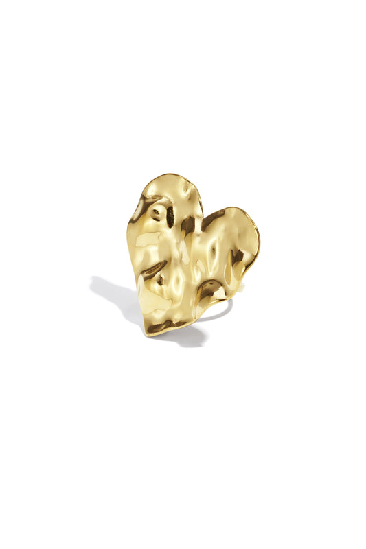 Large heart statement texture ring