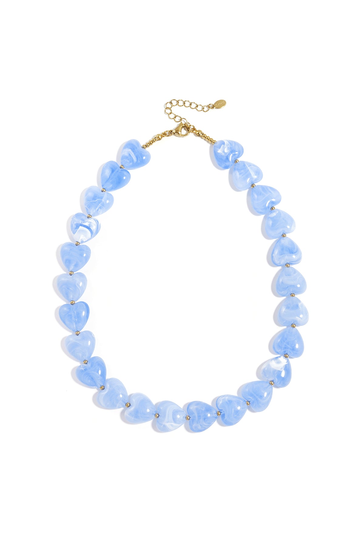 Necklace with heart-shaped beads