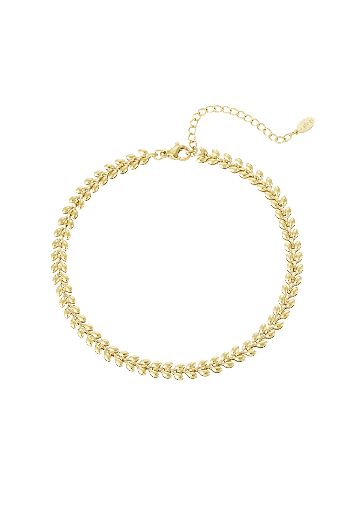 Anklet leafs Gold Color Stainless Steel