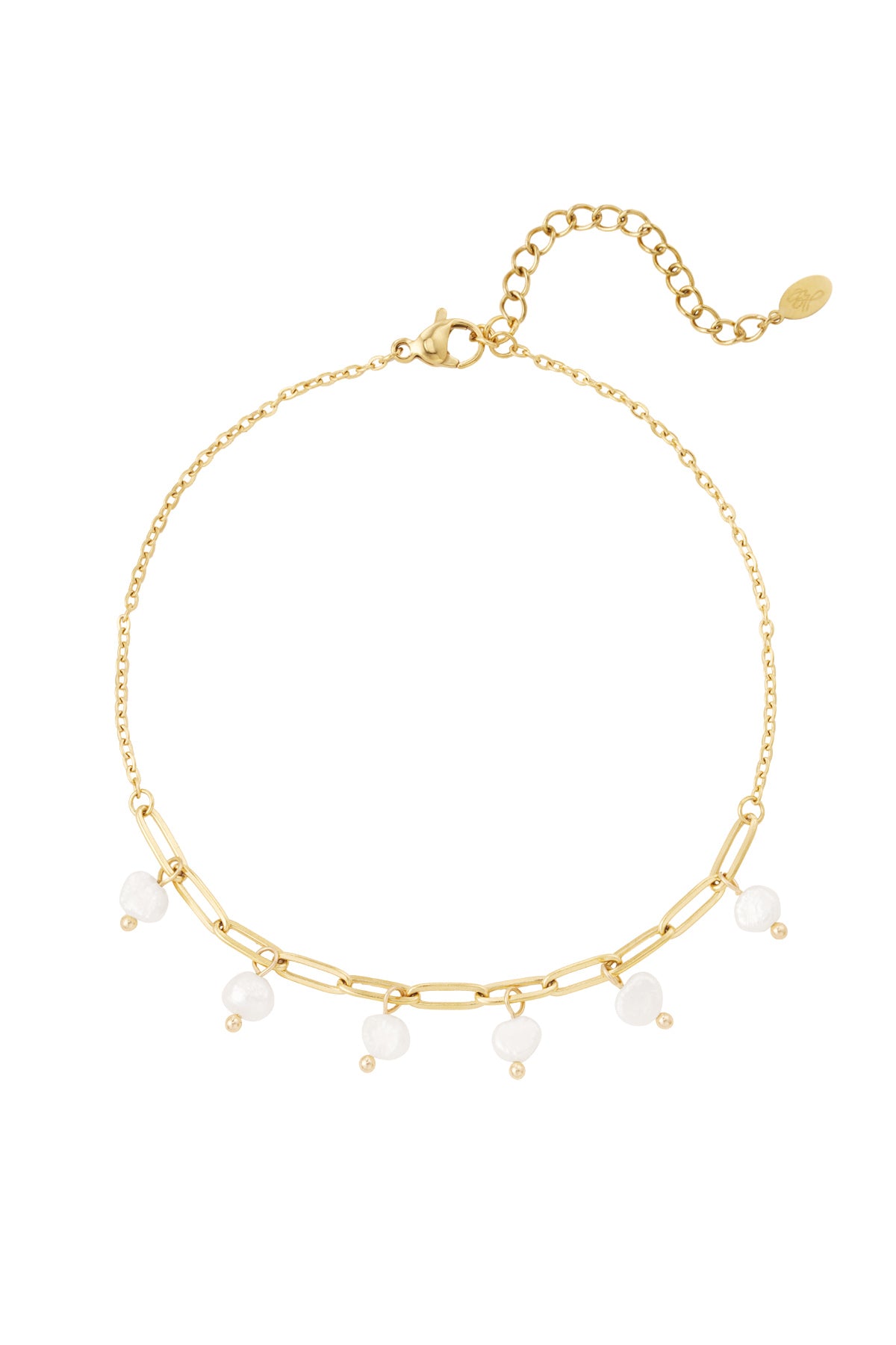 anklet links with pearls