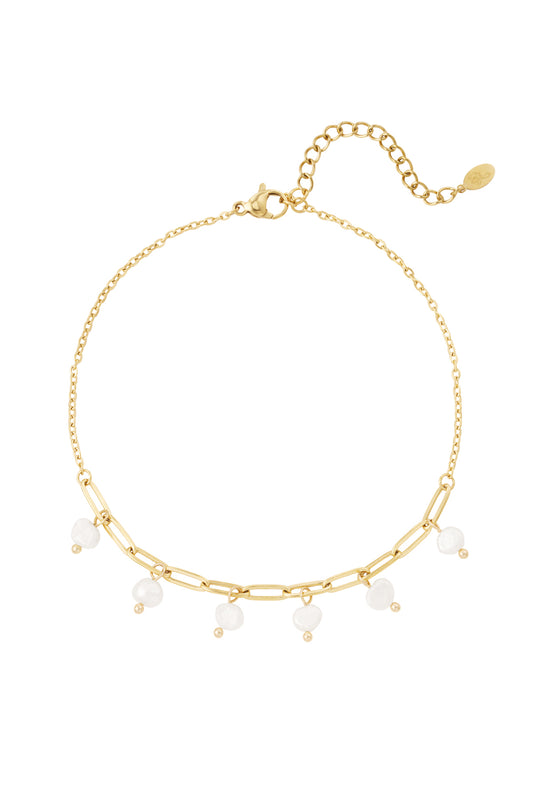 anklet links with pearls