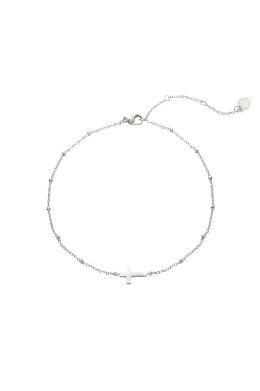 Anklet Classic Cross Silver Color Stainless Steel