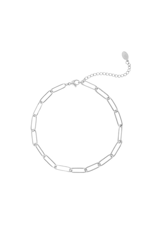 Anklet Plain Chain Silver Color Stainless Steel
