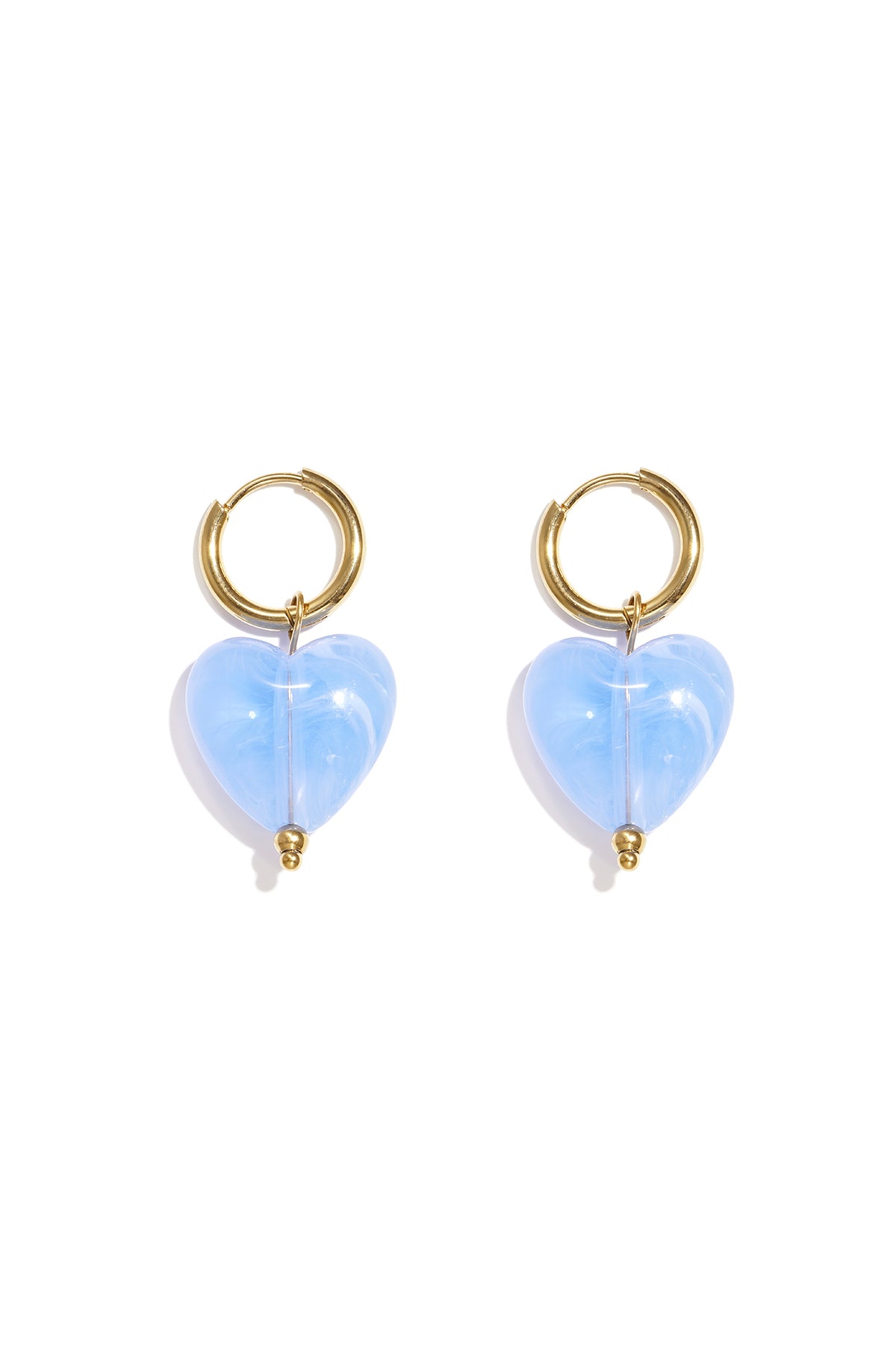 Earrings with heart-shaped beads