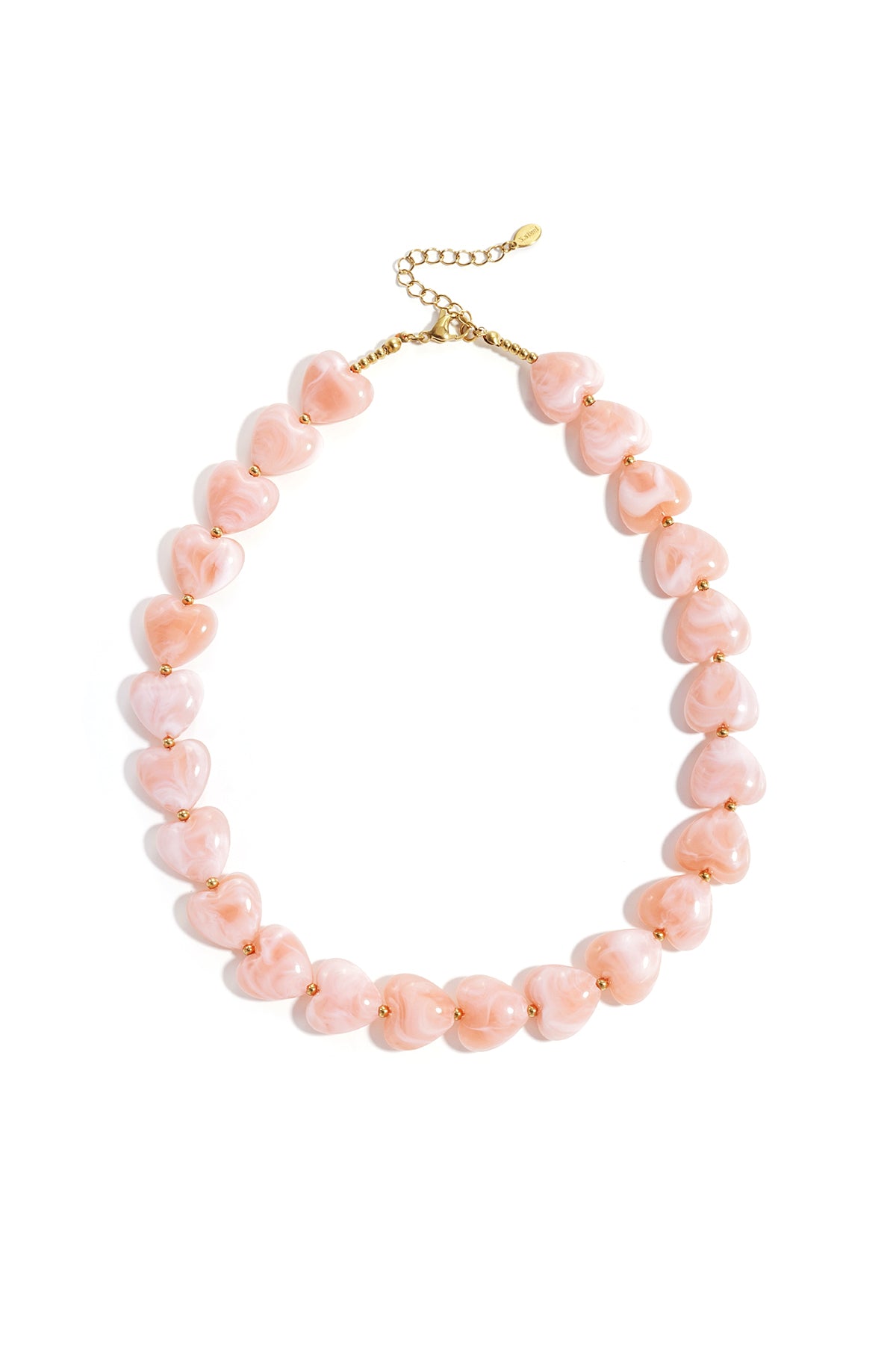 Necklace with heart-shaped beads