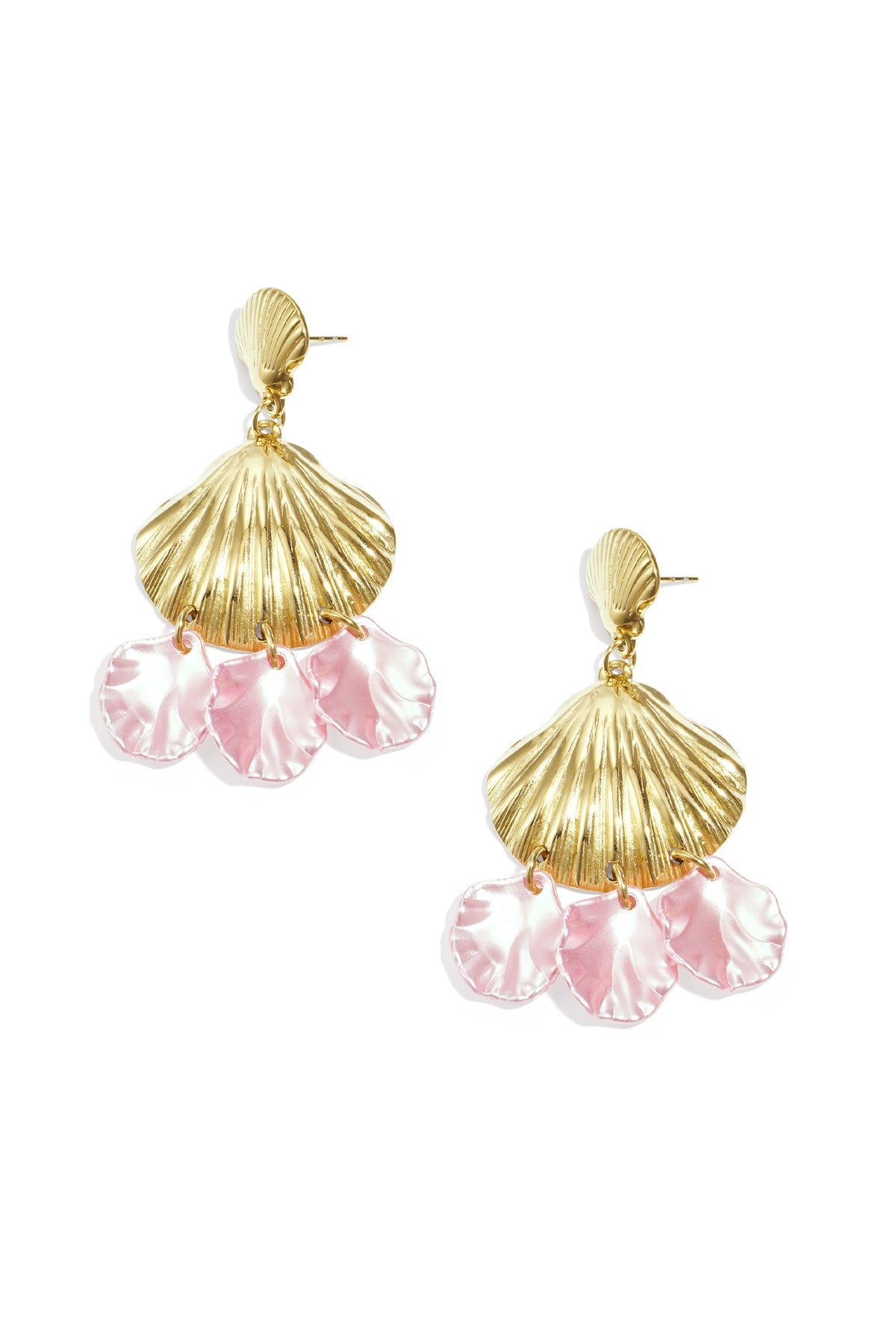 Earrings with shells and mother of pearl