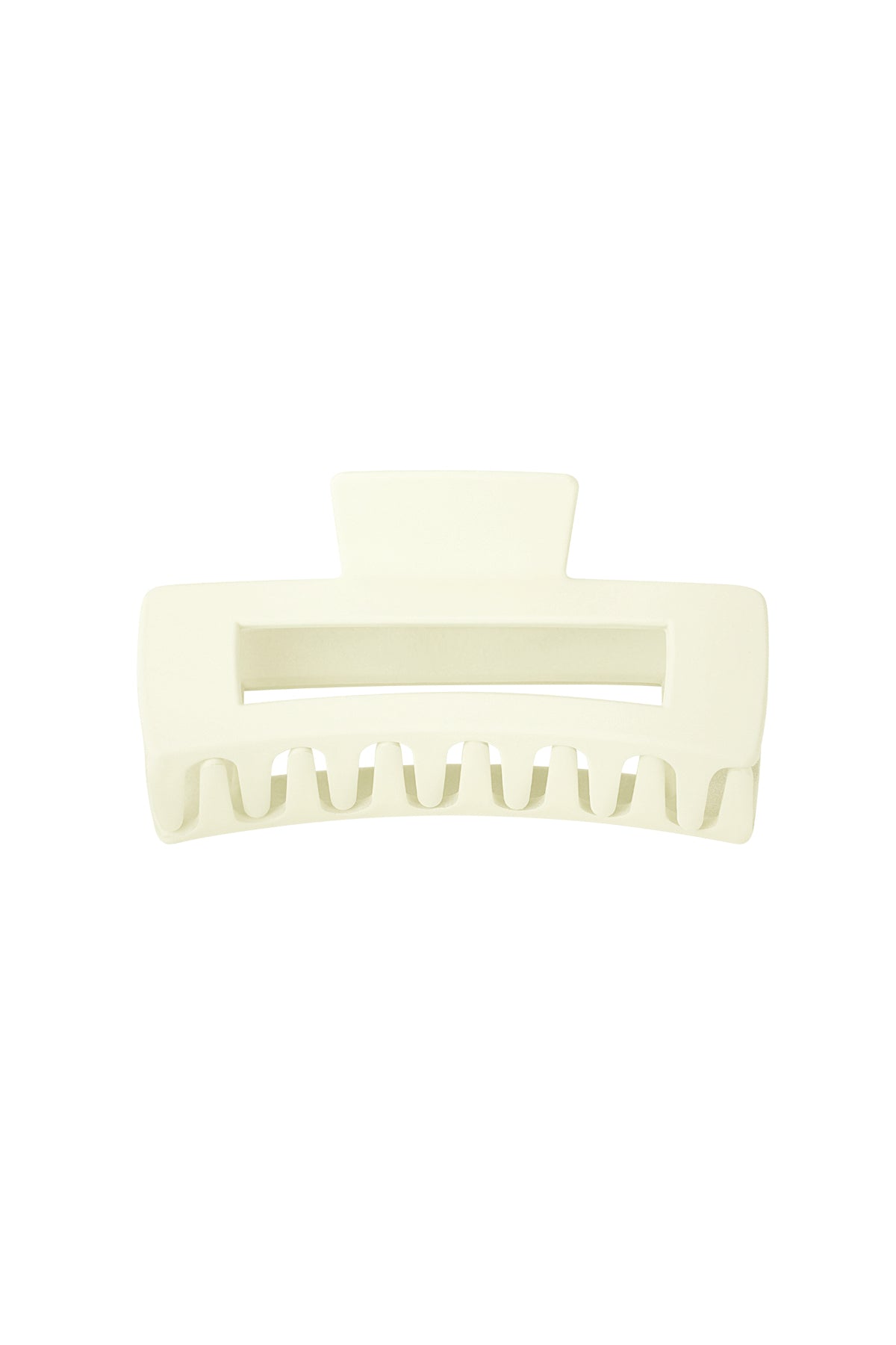 Hair clip rectangle - cream Plastic