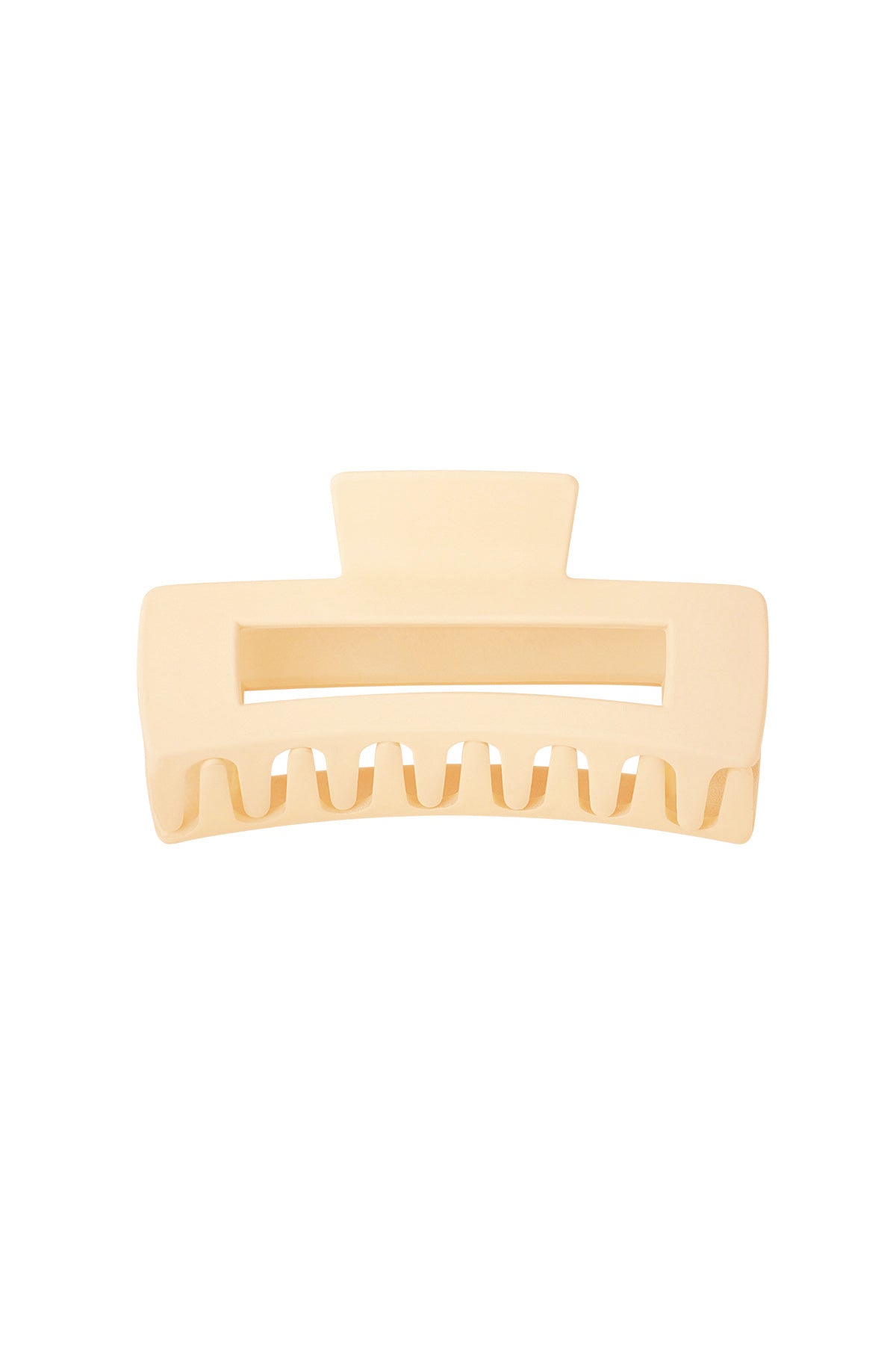 Hair clip rectangle - cream Plastic
