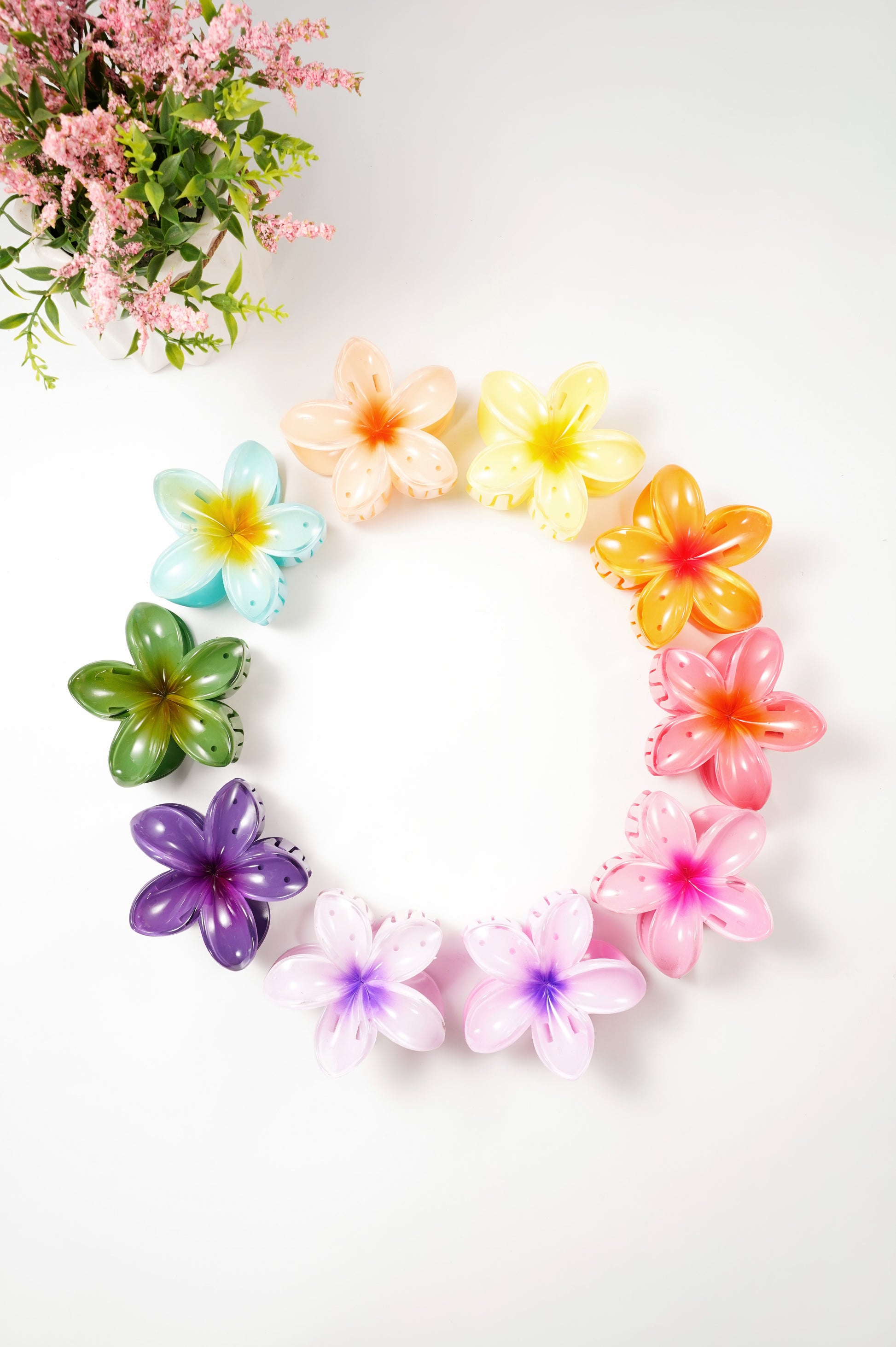 Hair clip with gradient flower Hawaii love