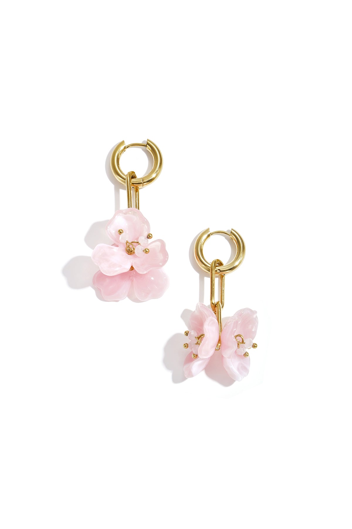 Flower earrings with beads