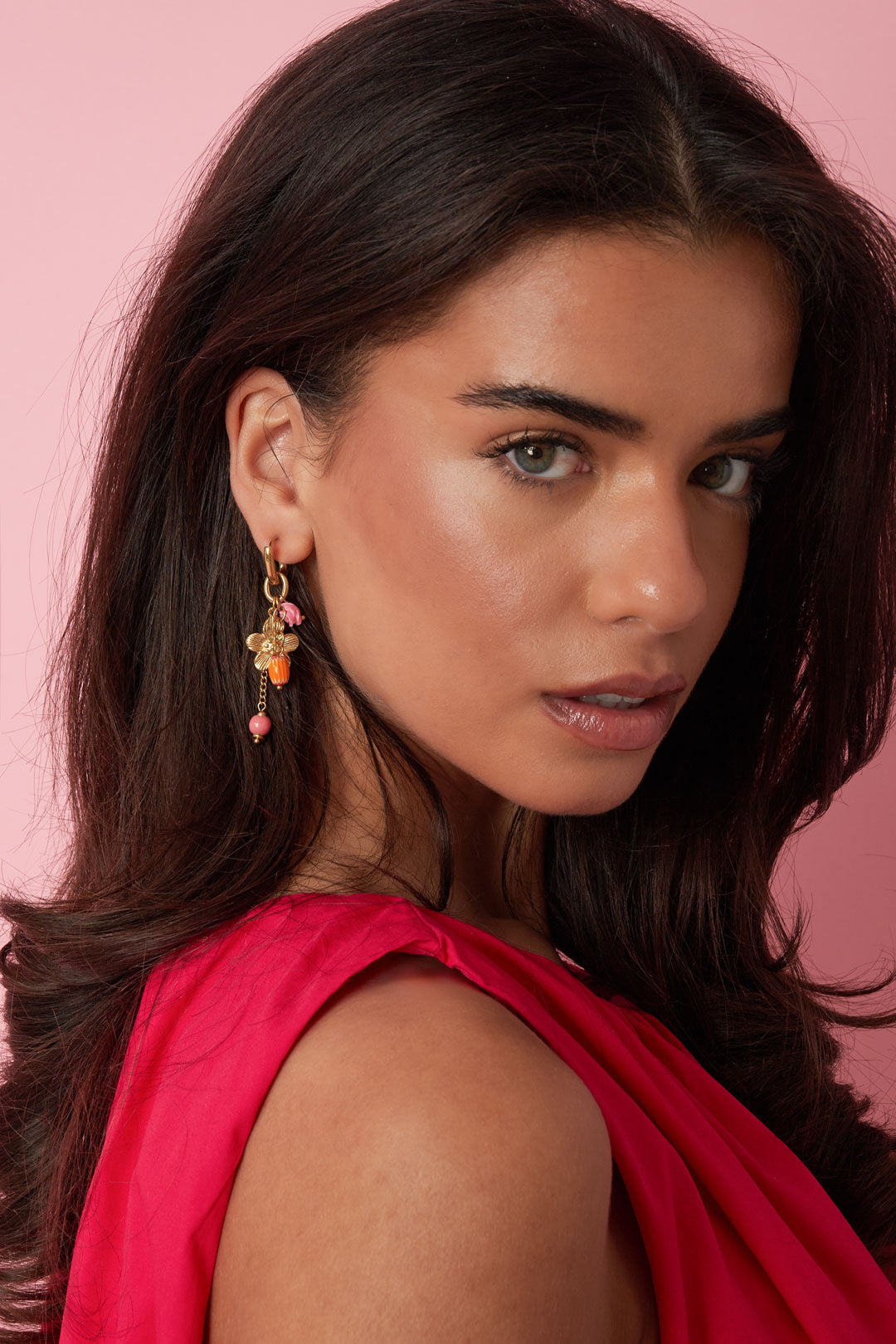 Stainless Steel Dangle Earrings Flower Casual Daily Romantic Series Women's jewelry