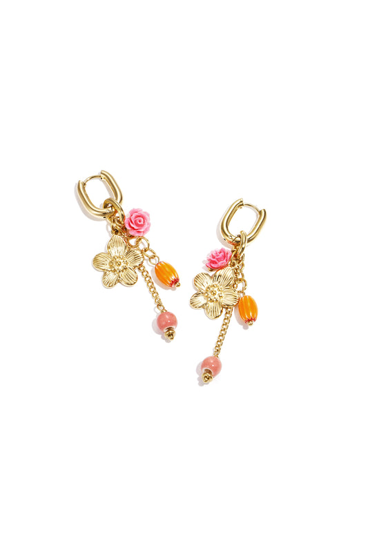 Stainless Steel Dangle Earrings Flower Casual Daily Romantic Series Women's jewelry