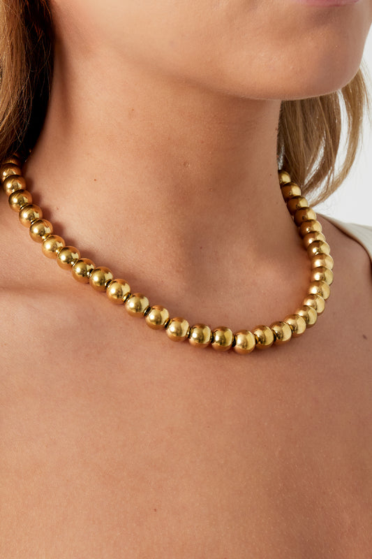 Hollow bead necklace -10mm