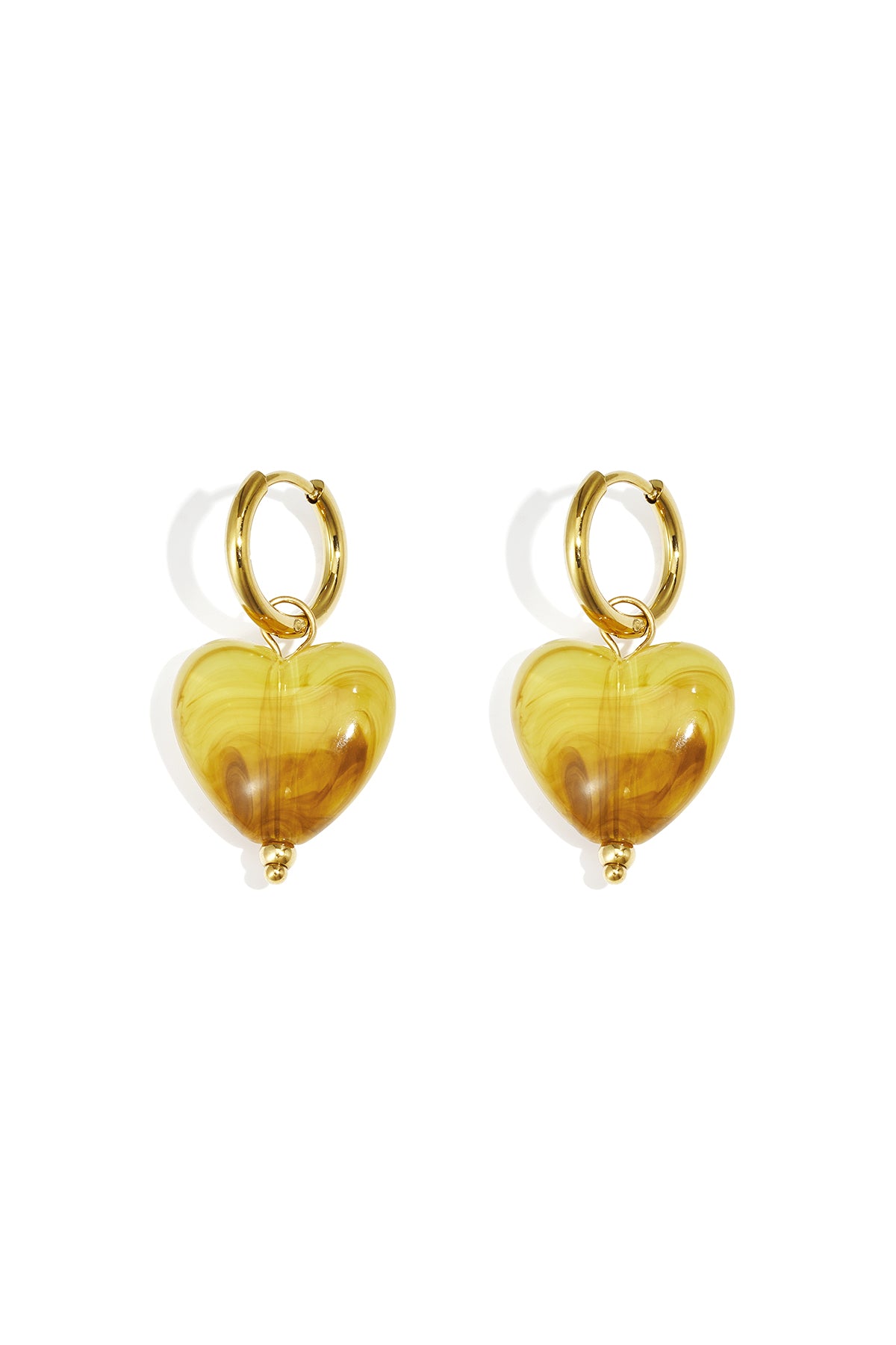 Earrings with heart-shaped beads