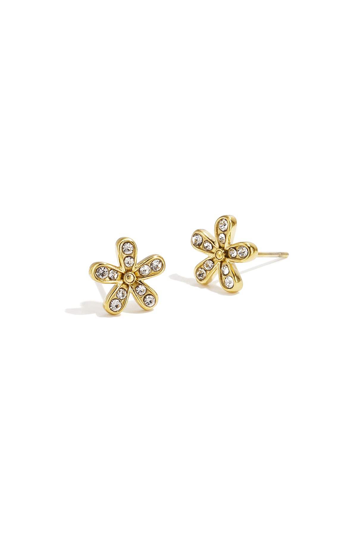 Stainless Steel Stud Earrings Flower Simple Daily Simple Series Women's jewelry