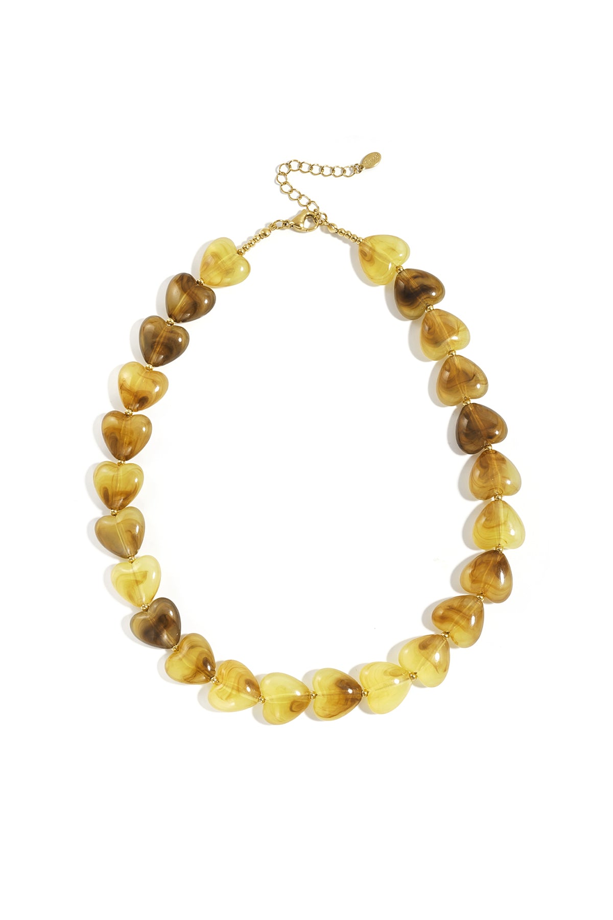 Necklace with heart-shaped beads