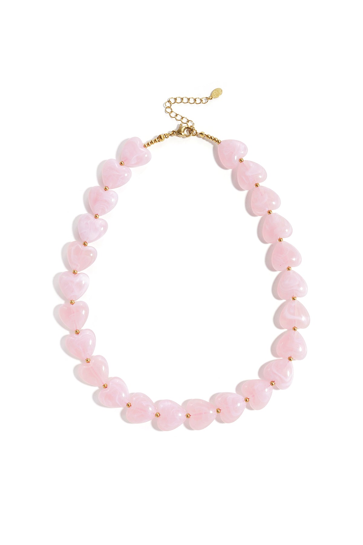 Necklace with heart-shaped beads