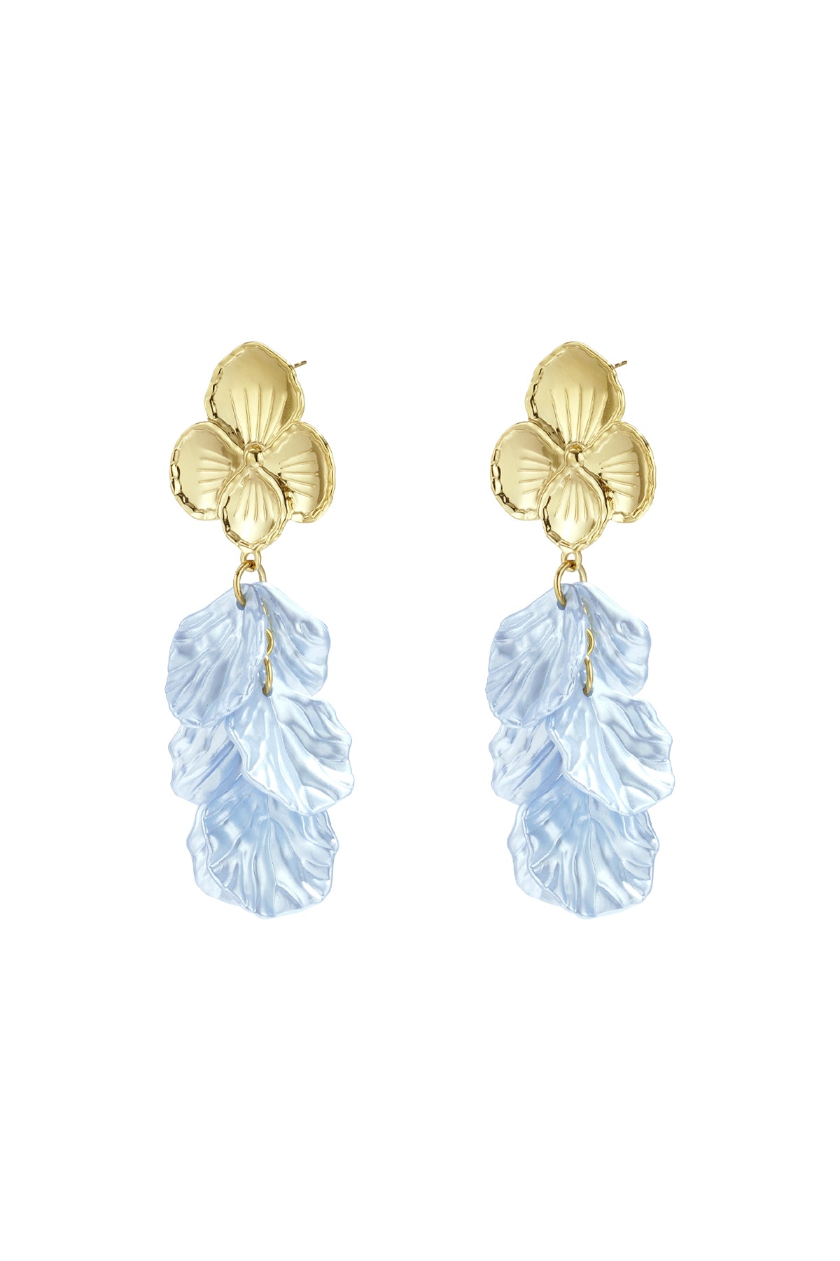 Flower earrings with mother of pearl