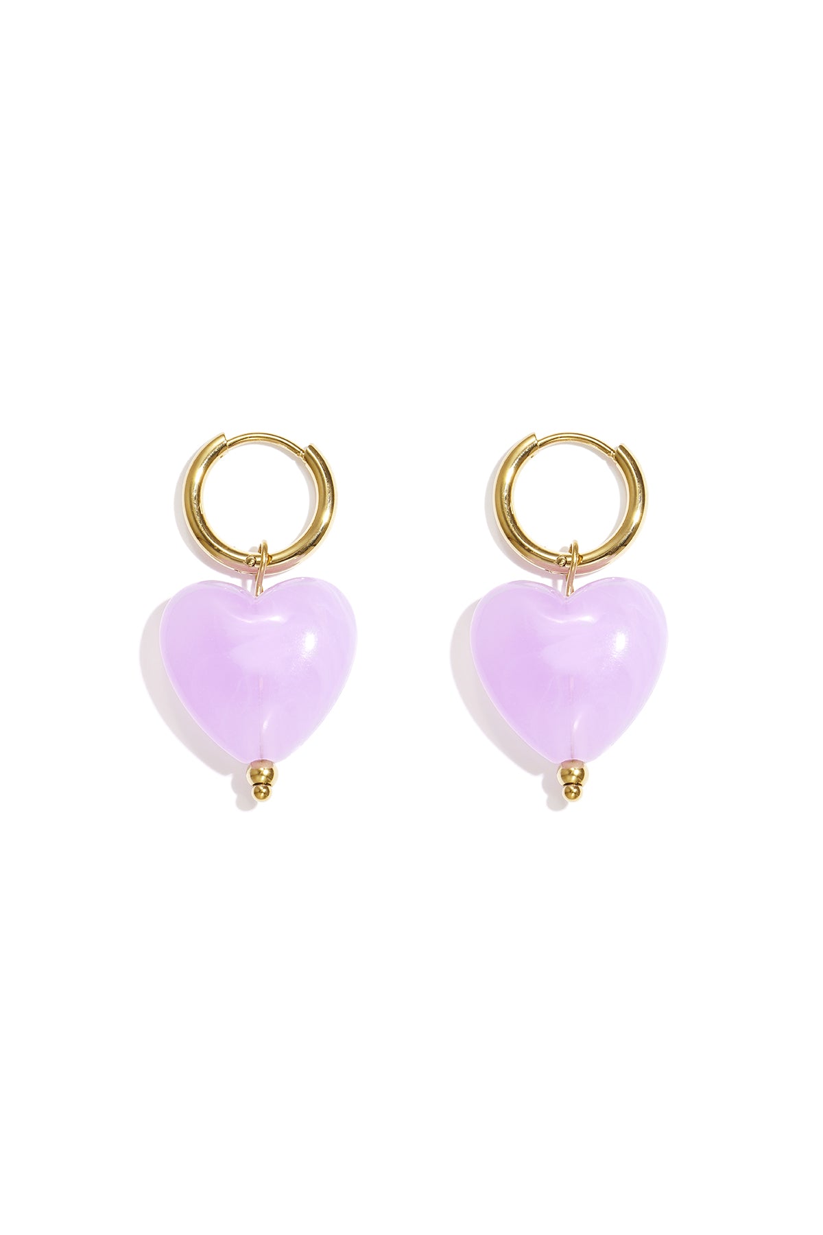 Earrings with heart-shaped beads