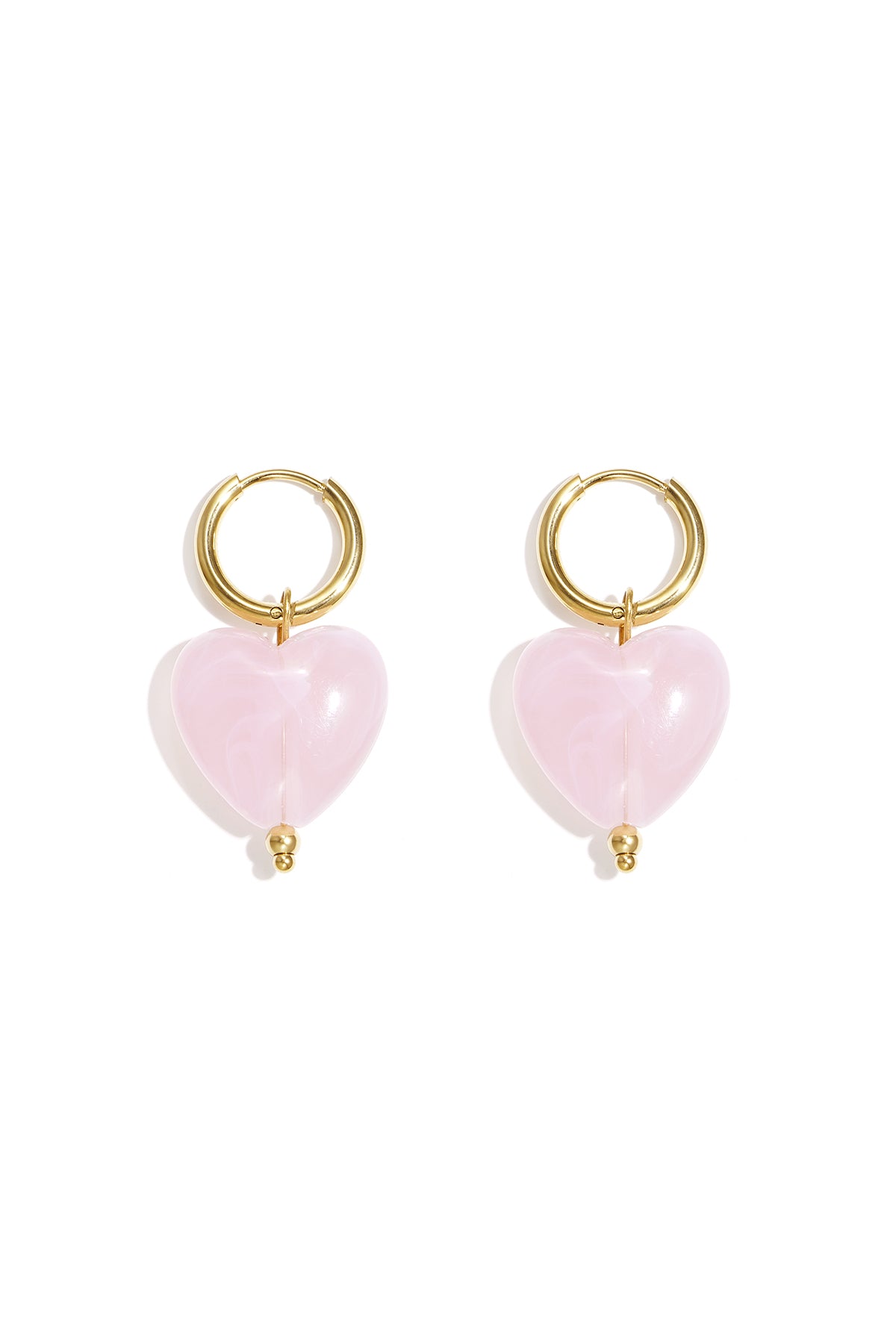 Earrings with heart-shaped beads